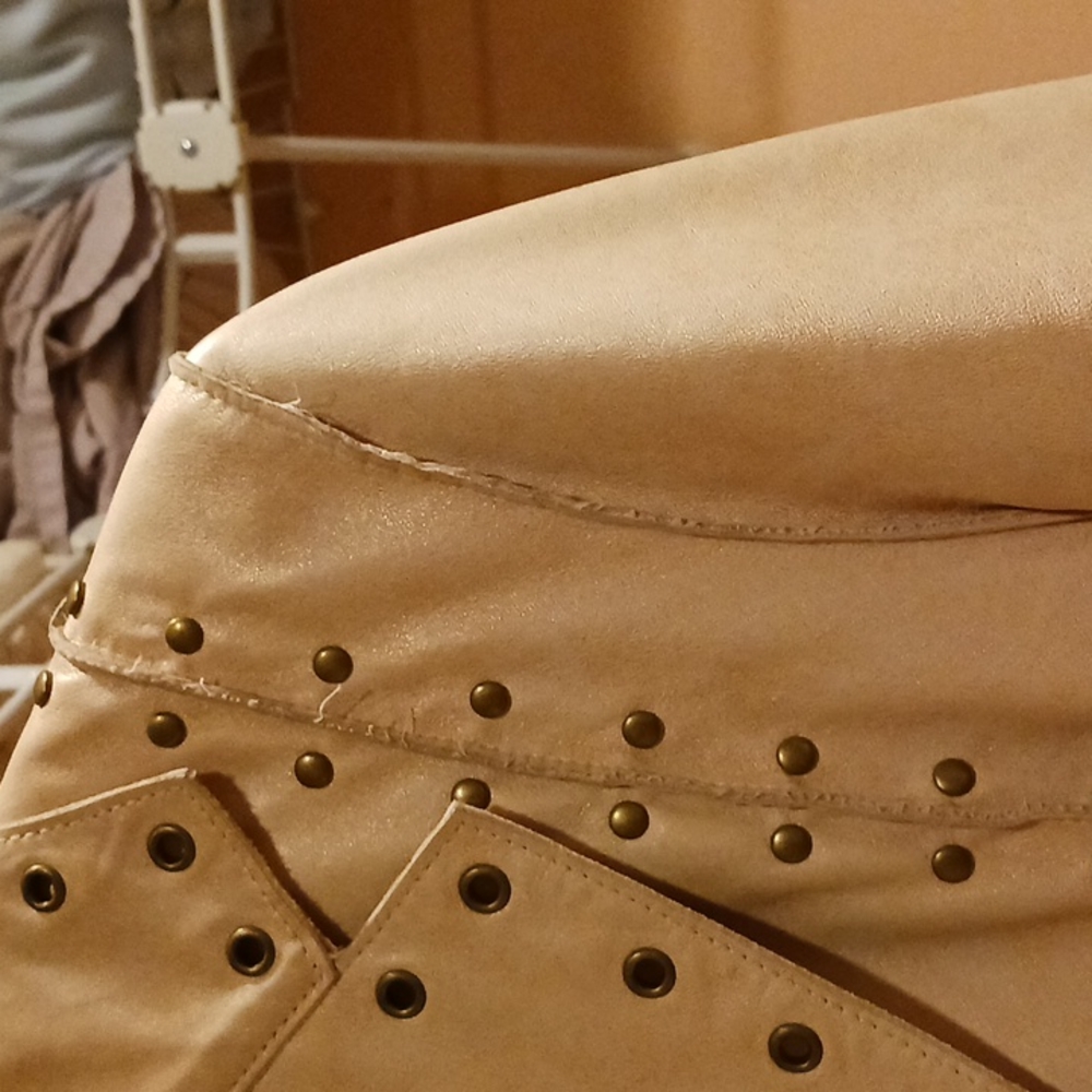 PER SE Tan Leather Jacket (#505399 Per Dreamweaver) Size 8 -- EUC - Picture 6 of 11